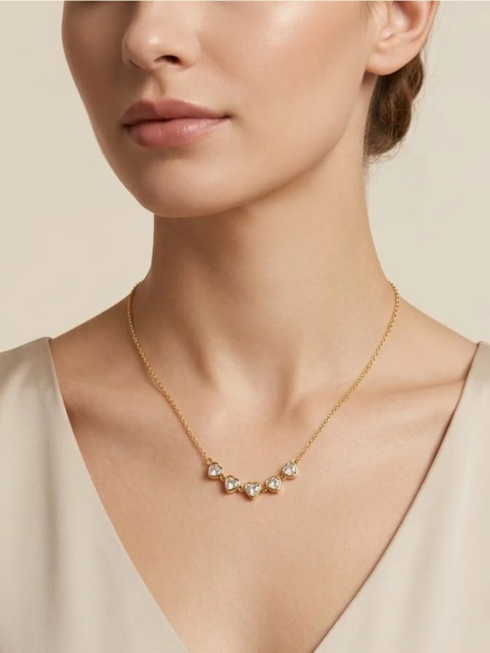 Seraphina Treasures Keturah Multi heart gold necklace